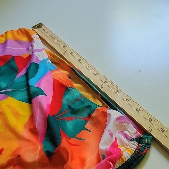 NEW BCBG PARIS XL CINCH SIDE TIE SEXY HAWAIIAN TROPICAL SWIM BOTTOMS X LARGE NWT - Picture 8 of 9